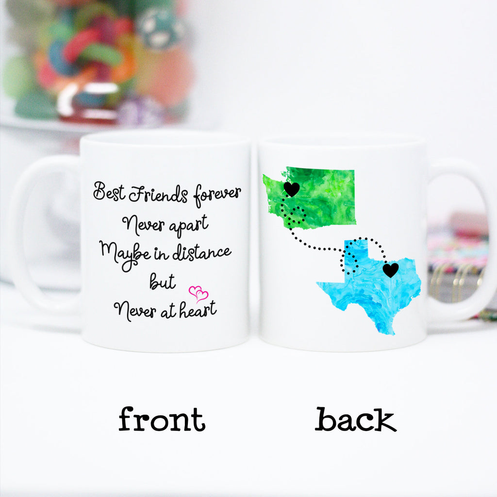 Country to Country Long Distance Friends Mug Custom Best 