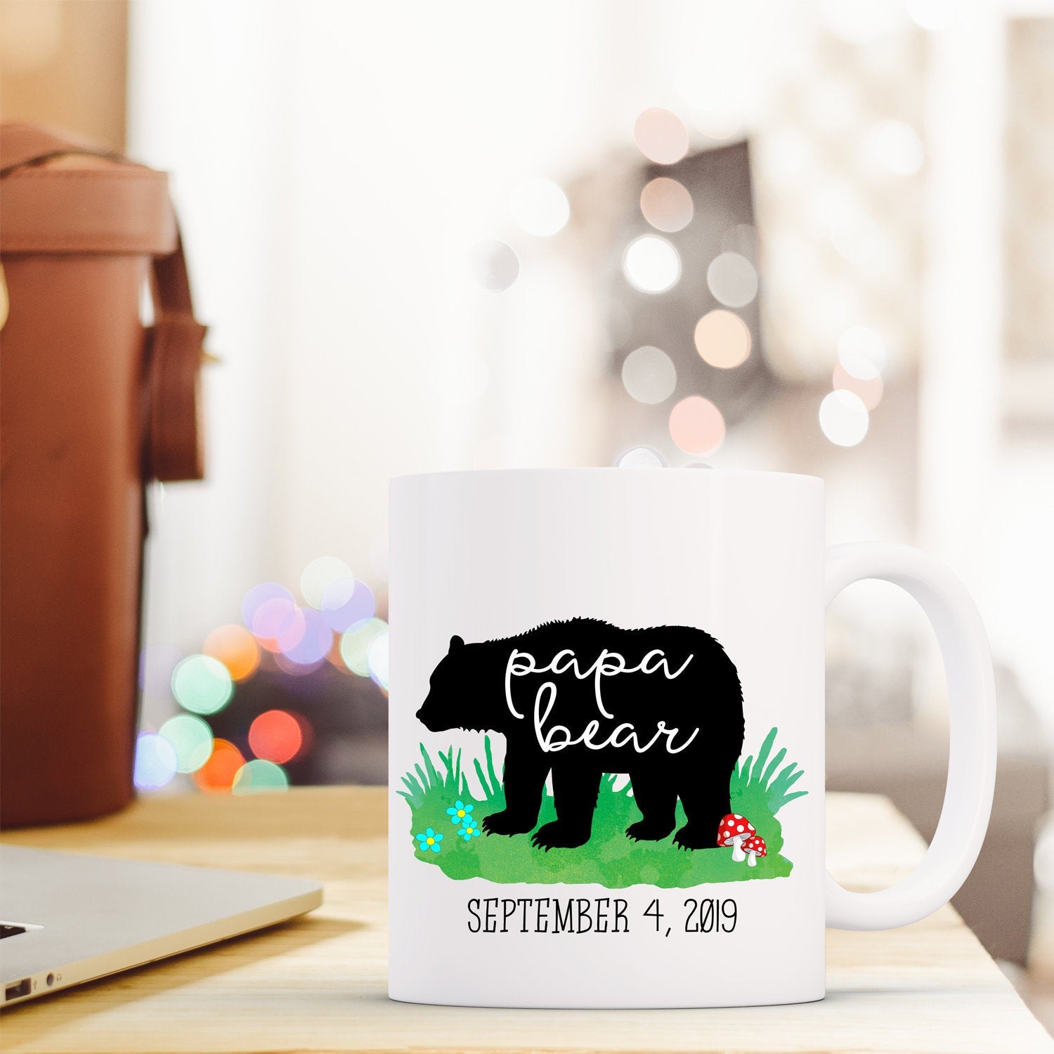 personalized coffee mugs, custom mug set mama bear and papa bear