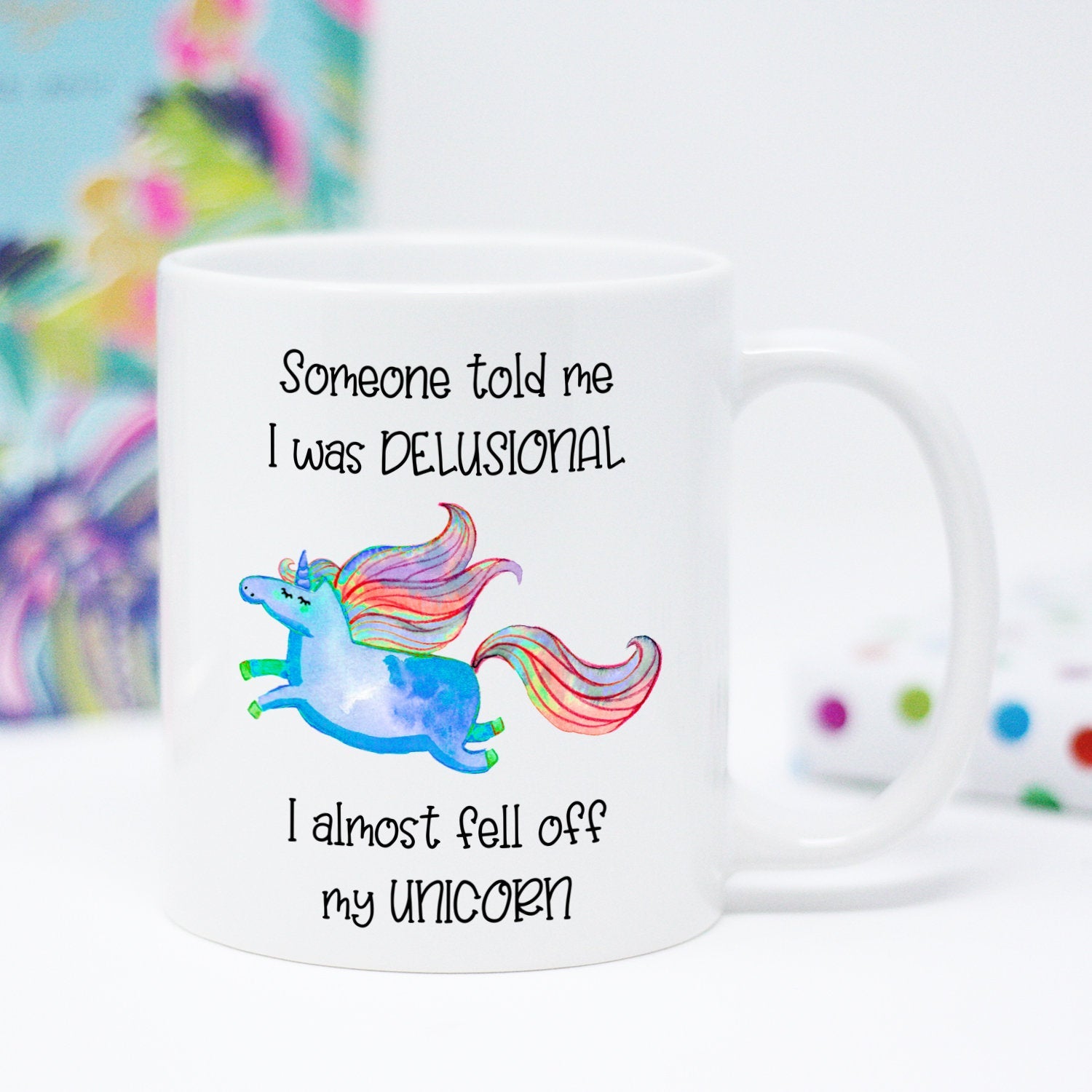 Before And After Coffee Unicorn Coffee Mug Funny Mythical Creature